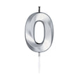 Świeca tortowa Globos 6cm metaliczne srebro nr 0