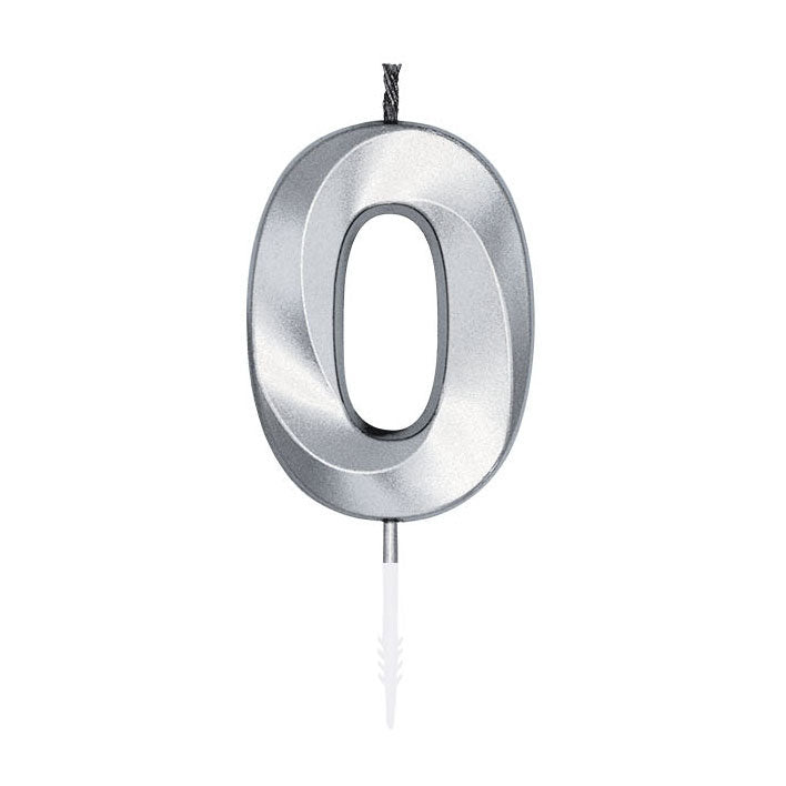 Świeca tortowa Globos 6cm metaliczne srebro nr 0