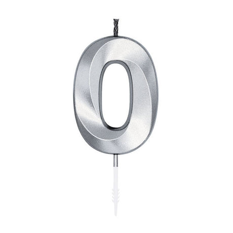 Świeca tortowa Globos 6cm metaliczne srebro nr 0