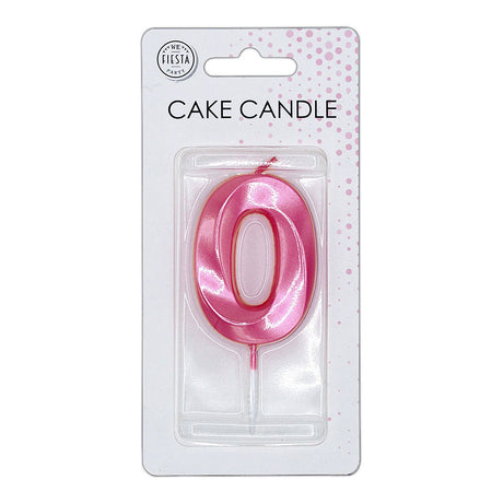 Świeca tortowa Globos 6cm metaliczny jasnoróżowy nr 1 0