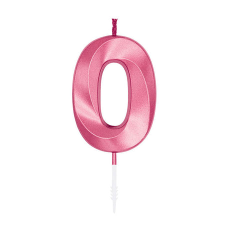 Świeca tortowa Globos 6cm metaliczny jasnoróżowy nr 1 0