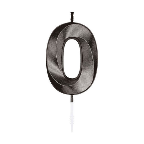 Świeca tortowa Globos 6cm metaliczna czarna nr. 0