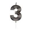 Świeca tortowa Globos 6cm metaliczna czarna nr. 3