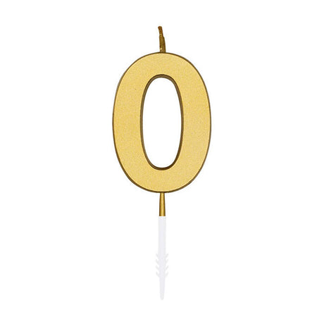 Świeca tortowa Globos 4,5 cm metaliczne złoto nr 1 0