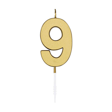 Świeca tortowa Globos 4,5 cm metaliczne złoto nr 1 9