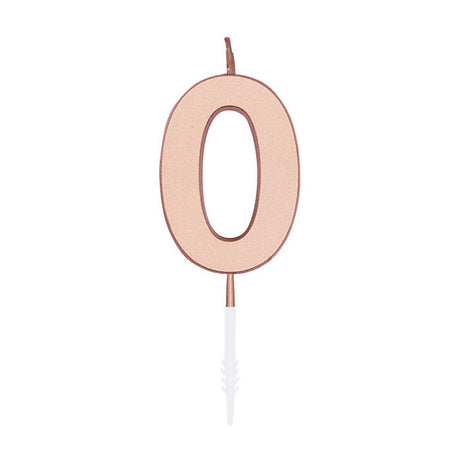 Świeca tortowa Globos 4,5 cm metaliczna w kolorze różowego złota nr 1 0