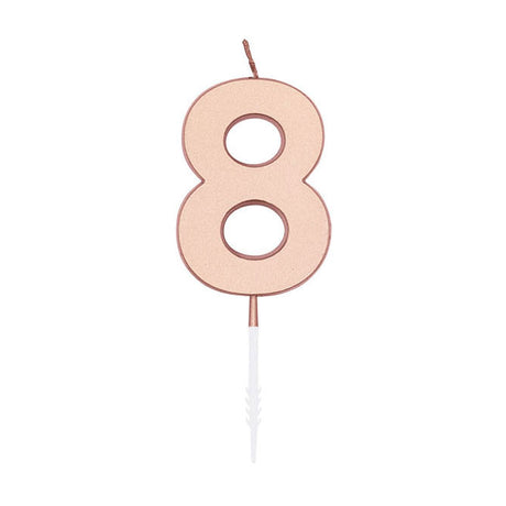 Świeca tortowa Globos 4,5 cm metaliczna w kolorze różowego złota nr 1 8