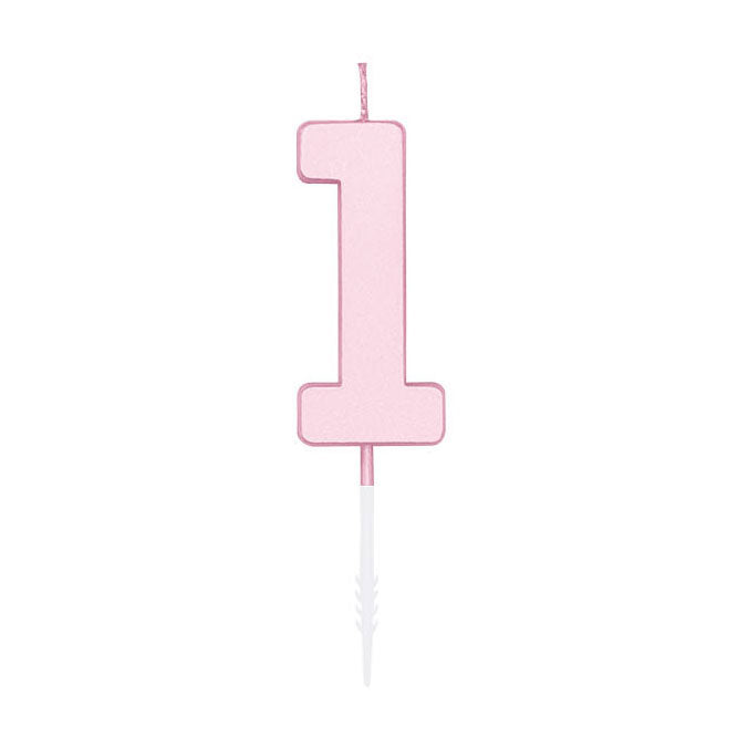 Świeczka tortowa Globos 4,5cm pastelowy róż nr 1 1