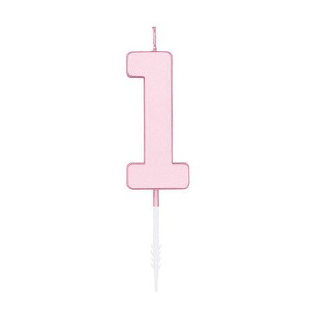 Świeczka tortowa Globos 4,5cm pastelowy róż nr 1 1