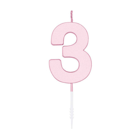 Świeczka tortowa Globos 4,5cm pastelowy róż nr 1 3