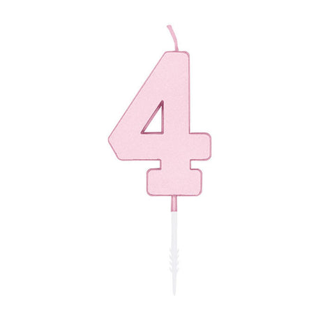 Świeczka tortowa Globos 4,5cm pastelowy róż nr 1 4