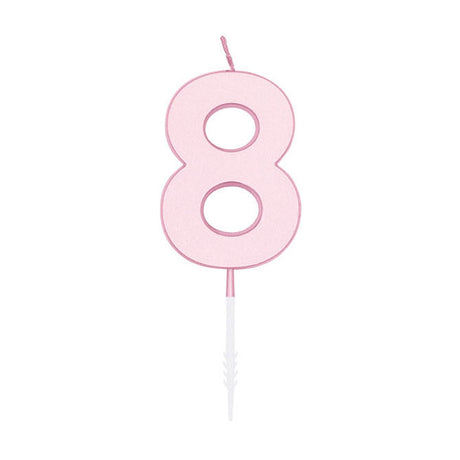 Świeczka tortowa Globos 4,5cm pastelowy róż nr 1 8