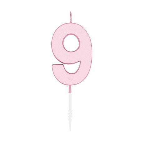 Świeczka tortowa Globos 4,5cm pastelowy róż nr 1 9