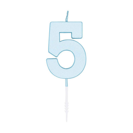 Świeczka tortowa Globos 4,5 cm pastelowa niebieska nr 1 5