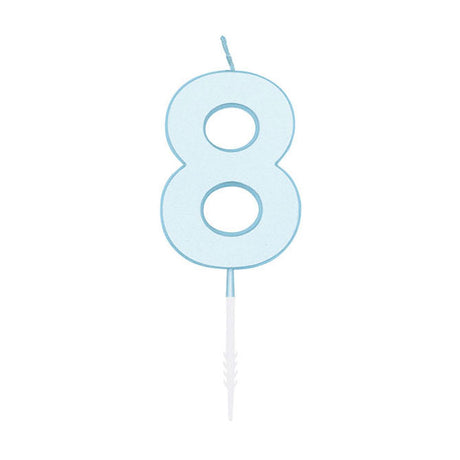 Świeczka tortowa Globos 4,5 cm pastelowa niebieska nr 1 8
