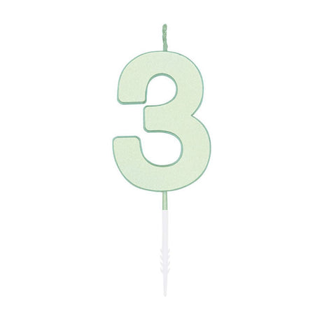 Świeca tortowa Globos 4,5cm pastelowa miętowa nr 1 3
