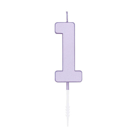 Świeca tortowa Globos 4,5 cm pastelowy fiolet nr 1 1