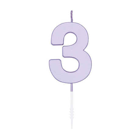 Świeca tortowa Globos 4,5 cm pastelowy fiolet nr 1 3