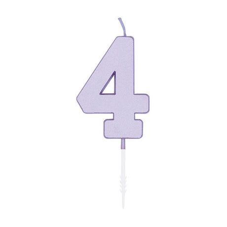 Świeca tortowa Globos 4,5 cm pastelowy fiolet nr 1 4