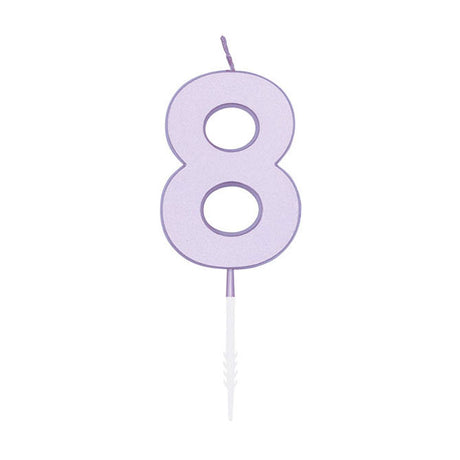 Świeca tortowa Globos 4,5 cm pastelowy fiolet nr 1 8