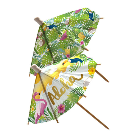 Patyczki koktajlowe Globos wykonane z papieru XL Aloha - 18cm