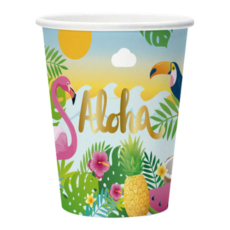 Kubki papierowe Globos 210ml aloha - 8 szt.