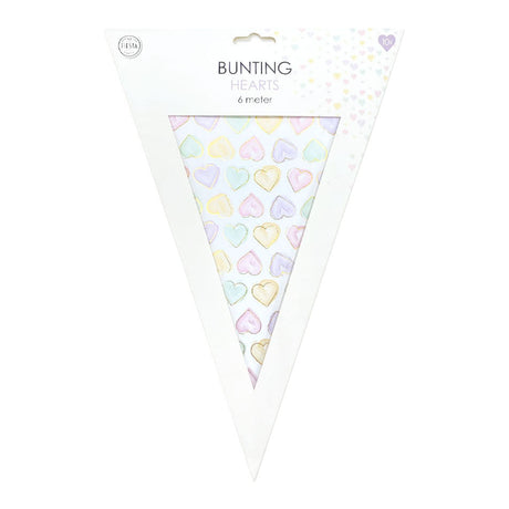 Linia flagi Globos wykonana z papierowych akwareli w sercach - 6m