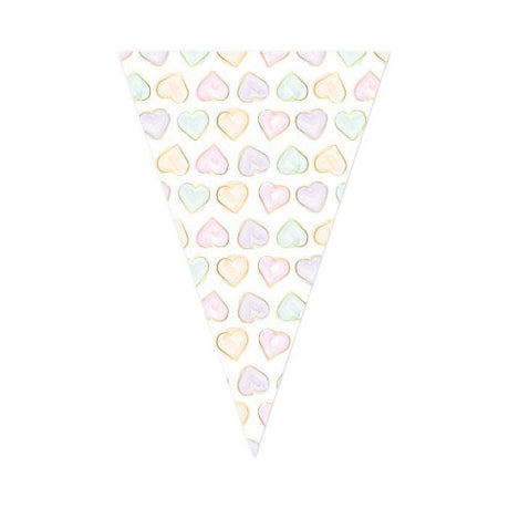 Linia flagi Globos wykonana z papierowych akwareli w sercach - 6m