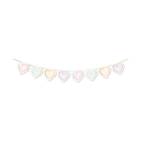 Papierowa girlanda akwarelowa Globos serca - 2m