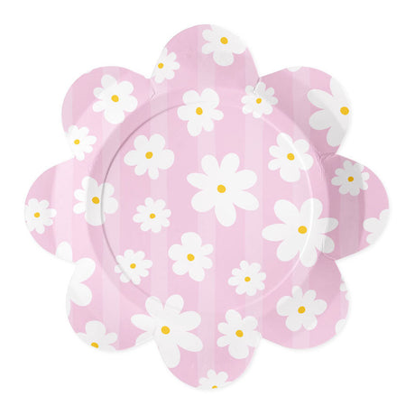 Globos talerzyki papierowe 23cm stokrotki - 8 szt.
