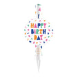 Globos ijsfontein 12cm happy birthday - wit