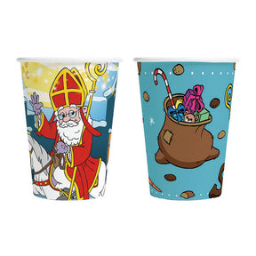 Kubki papierowe Globos 210ml Sinterklaas - 8 szt.