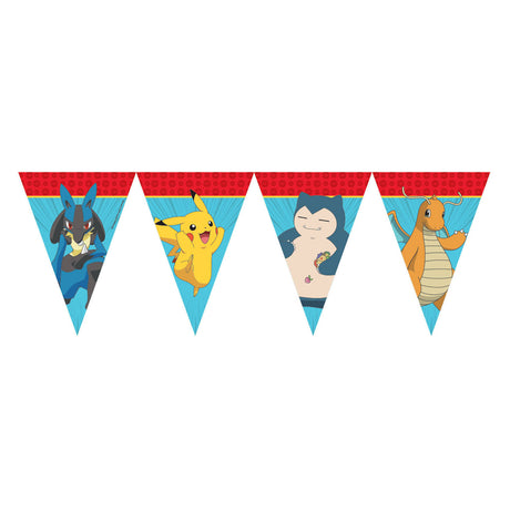 Pokemon z papierową flagą Globos