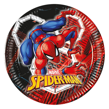 Globos talerzyki papierowe 20cm spiderman świat sieci - 8 szt.