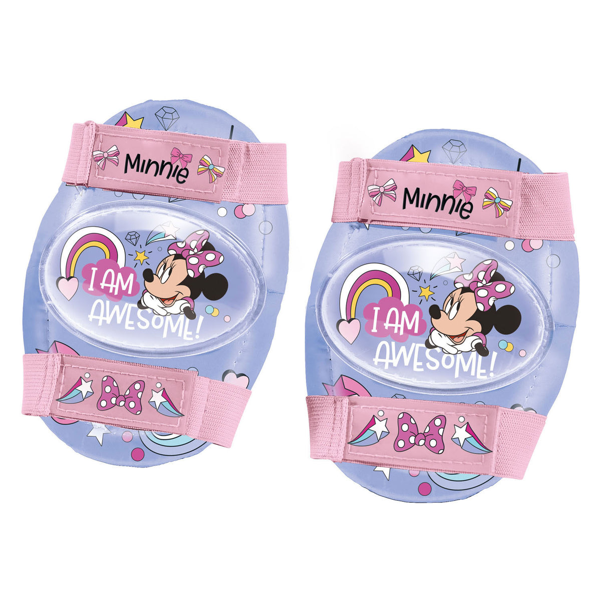 Wrotki Mondo Disney Minnie z zestawem ochronnym dla dzieci - regulowane, różowe.