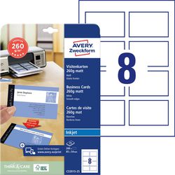 Wizytówki avery a4 260 g m² biały matowy 25 arkuszy