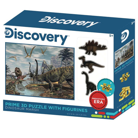 Puzzle Dinozaur Discovery z 3 oddzielnymi figurkami dinozaurów