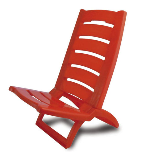 Składane plastikowe krzesło plażowe Adriatic 80x38cm czerwone