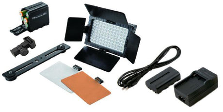 Zestaw lamp LED Falcon Eyes z możliwością ściemniania DV-96V-K2 w komplecie. bateria