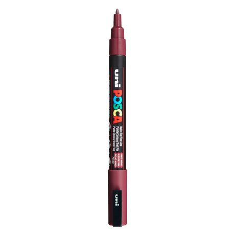 Uni posca pc3m marker akrylowy w kolorze wina czerwonego - okrągła końcówka do 1,3 mm