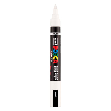 Marker pędzelkowy Uni posca pc5br biały - końcówka pędzla 1-4 mm