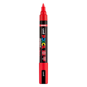 Marker pędzelkowy Uni posca pc5br czerwony - końcówka pędzla 1-4 mm