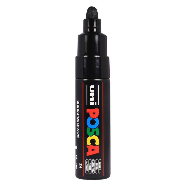 Marker farbowy Uni posca 7m czarny - końcówka stożkowa 4,5mm