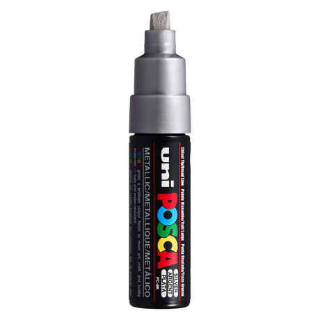 Marker farbowy Uni posca 8k srebrny - dłuto 8mm