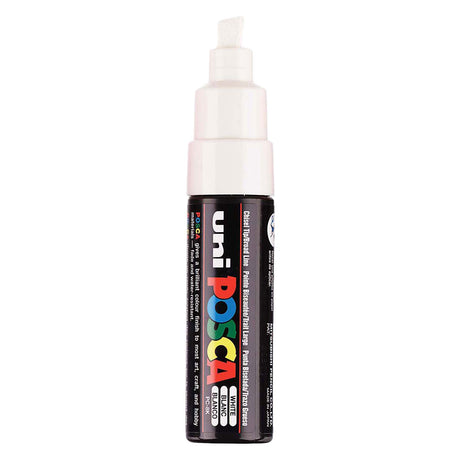 Marker farbowy Uni Posca 8k biały - dłuto 8mm