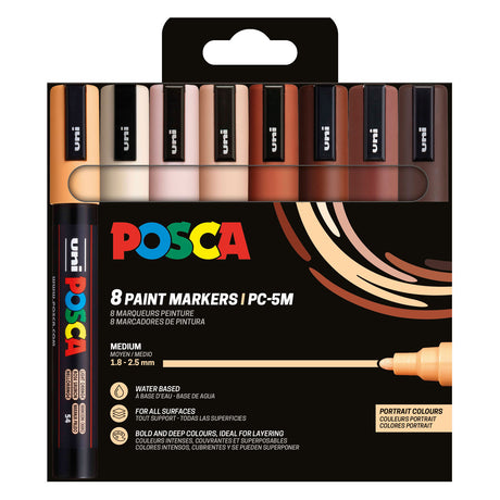 Zestaw markerów Uni posca pc5m kolory portretowe - 8 szt.
