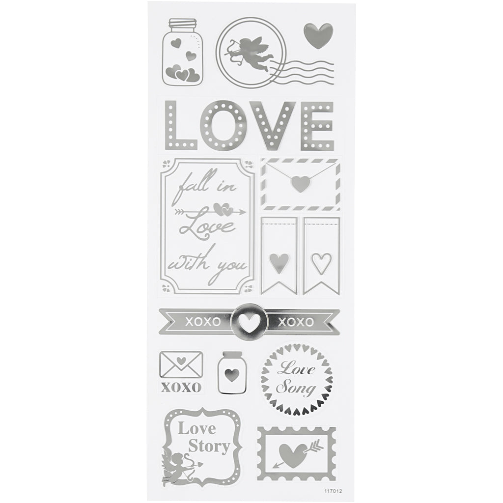 Stwórcy Creativ Company Stickers Silver Love, 1 arkusz