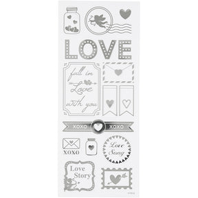 Stwórcy Creativ Company Stickers Silver Love, 1 arkusz