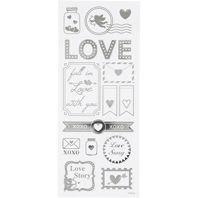 Stwórcy Creativ Company Stickers Silver Love, 1 arkusz