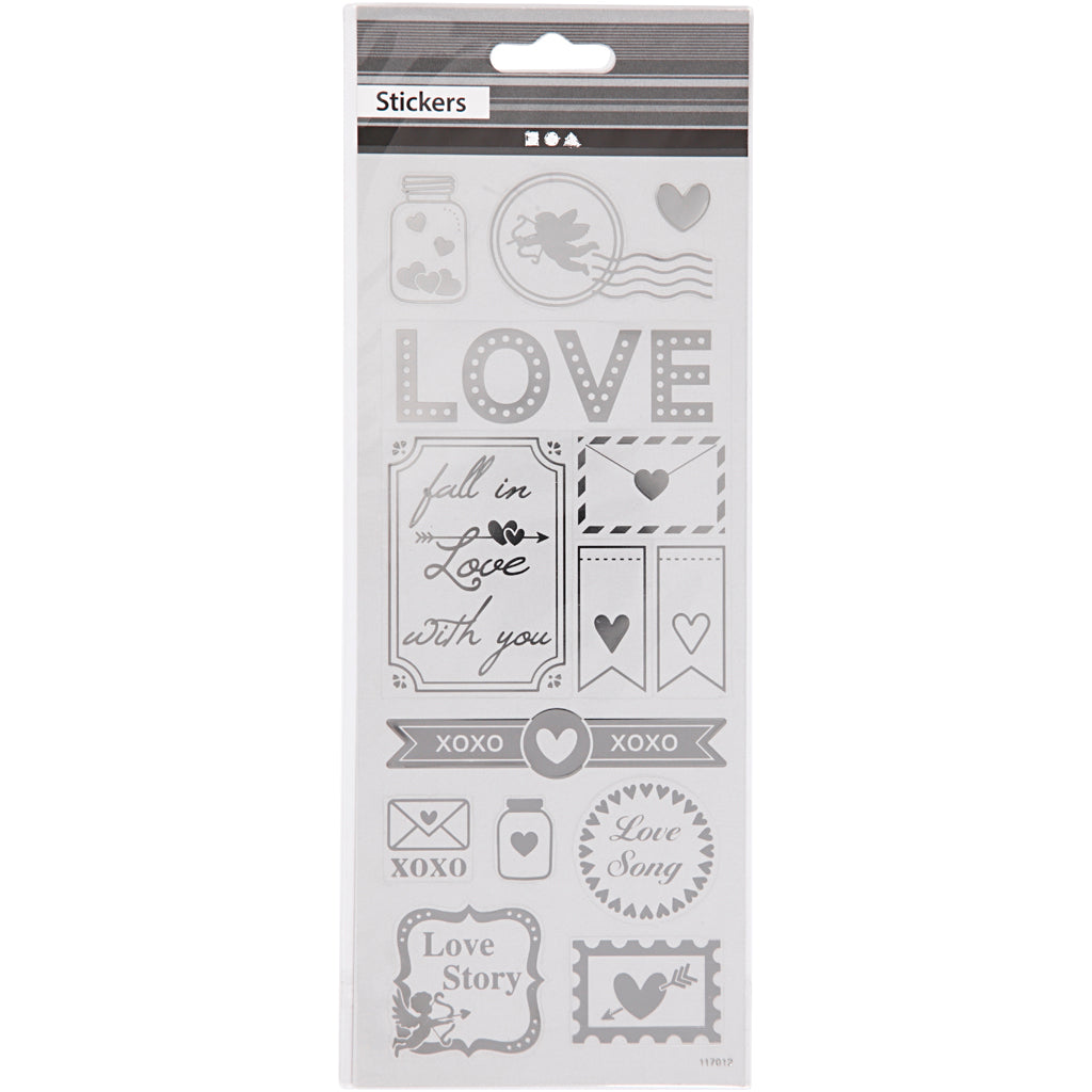 Stwórcy Creativ Company Stickers Silver Love, 1 arkusz